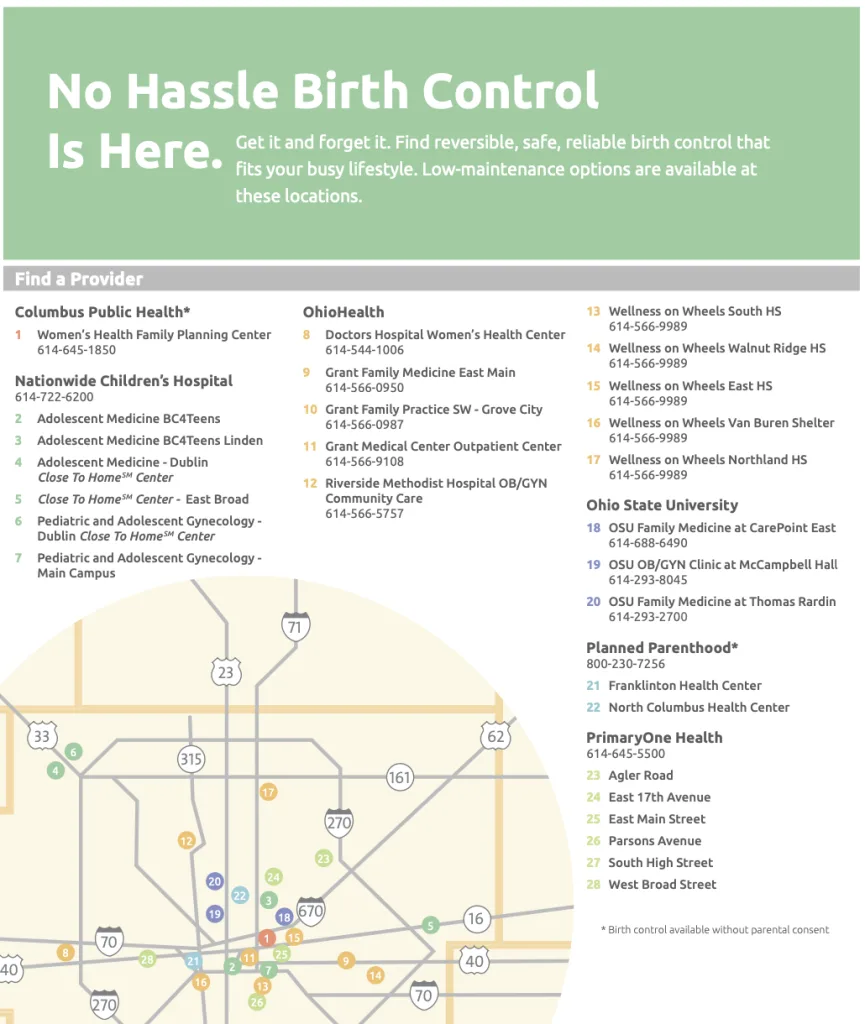 birth control locations flyer